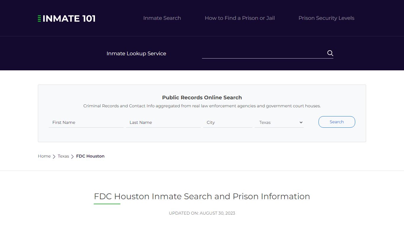 FDC Houston Inmate Search | Lookup | Roster